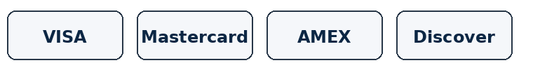 Major credit and debit cards accepted