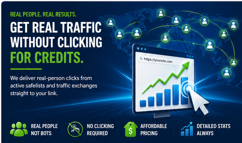 Get real traffic without clicking for credits